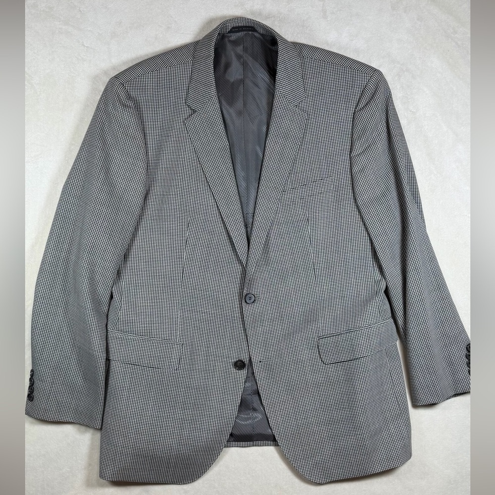 Hugo Boss Men’s 44R ‘The James’ Gray Black Houndstooth Contemporary Sport Coat